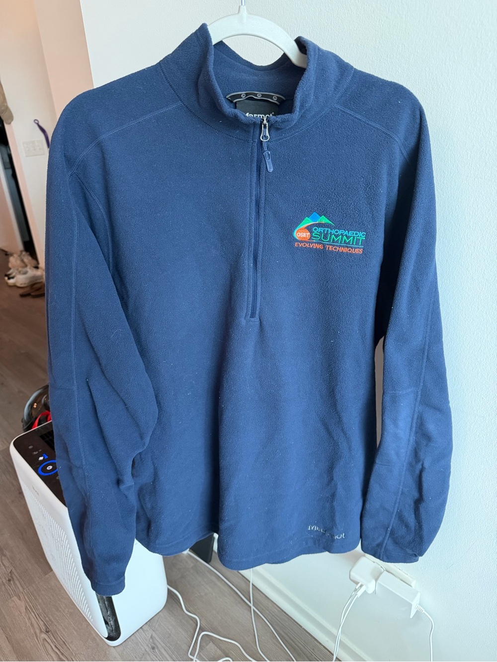 Marmot Navy Blue Quarter-Zip Fleece with Summit Logo